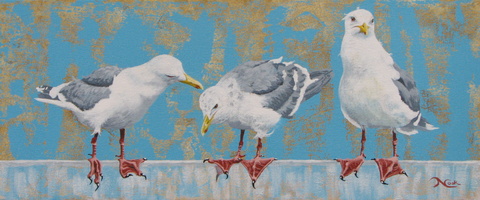 Bringing Up Baby - 10"x24" acrylic on canvas
